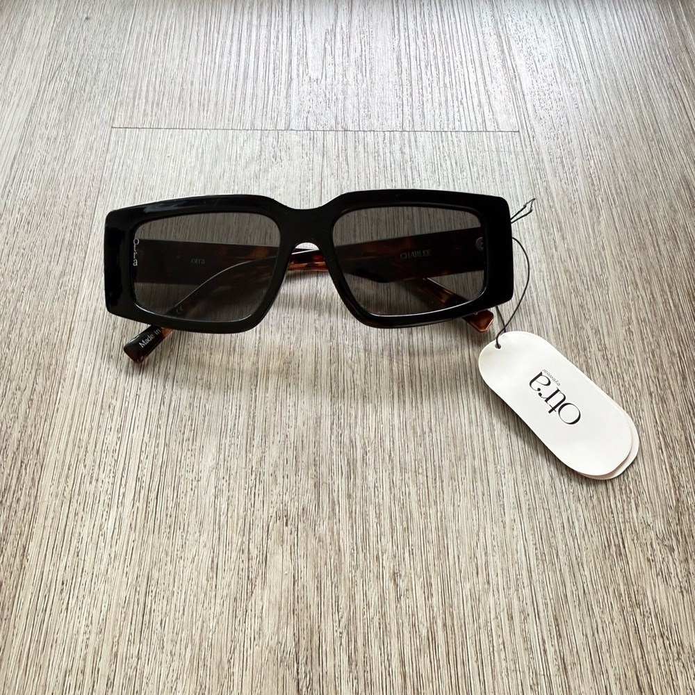 otra charlee black tortoise oversized square retro y2k sunglasses eyewear NEW